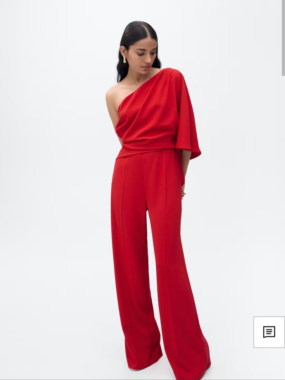 Mango One-Shoulder Red Jumpsuit NWT